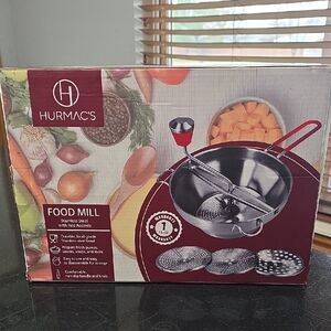 Stainless Steel Food Mill with Red Handle